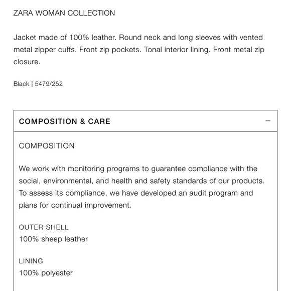 Zara zippered leather jacket ZW collection - Picture 11 of 11